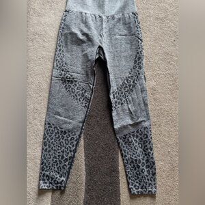 Gray Leopard Print Women's Leggings